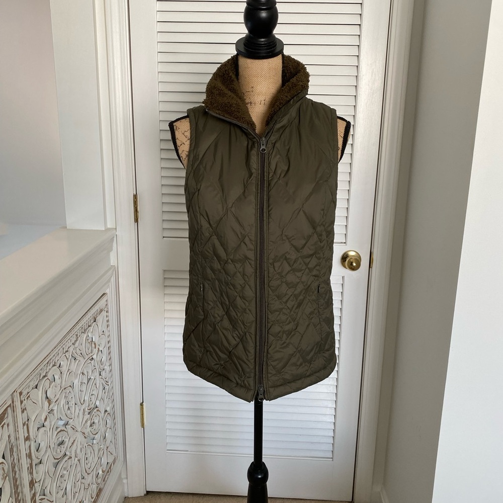 J. Jill Olive Down Quilted Vest